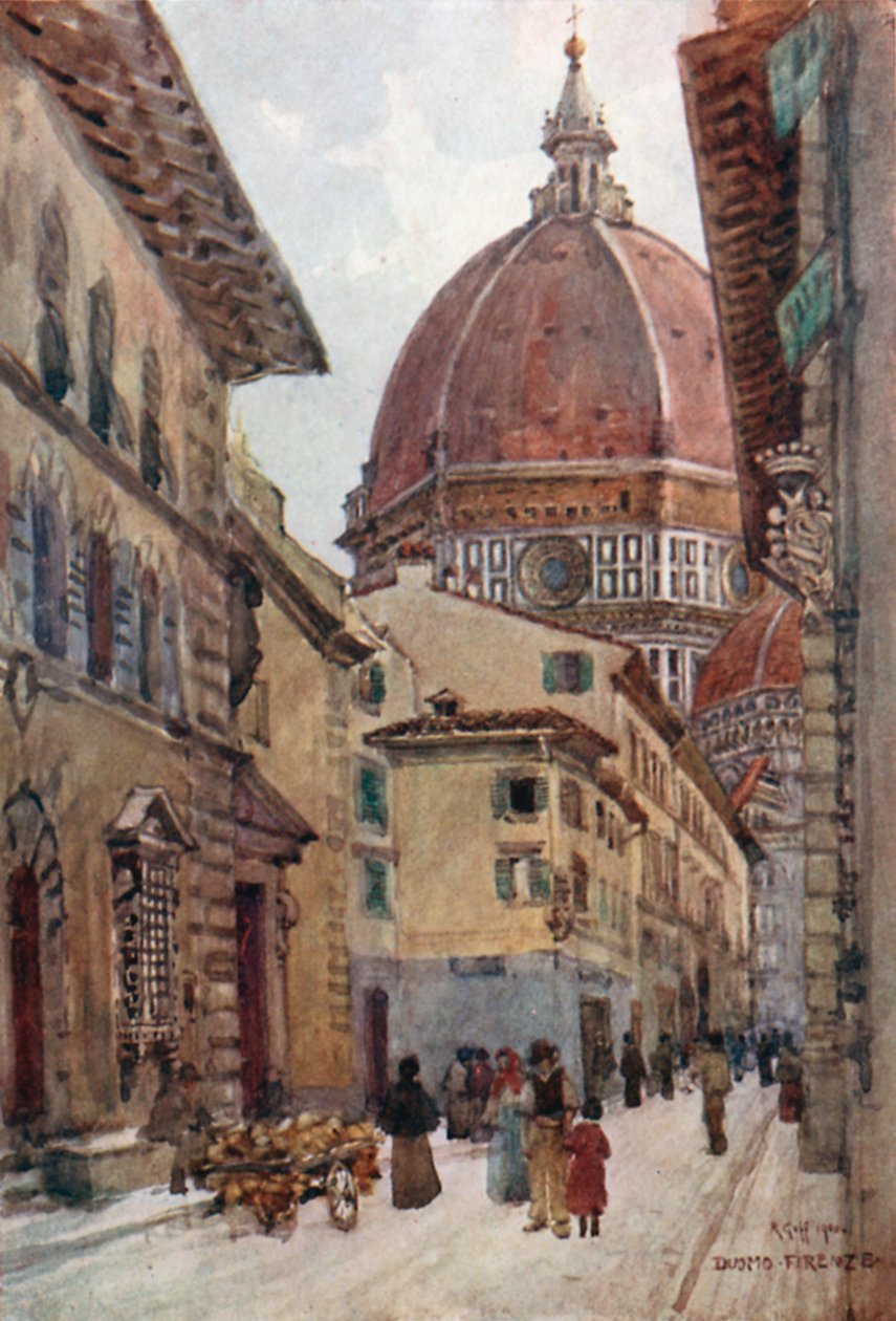 Via dei Servi (farvelitografi) af Robert Charles Goff