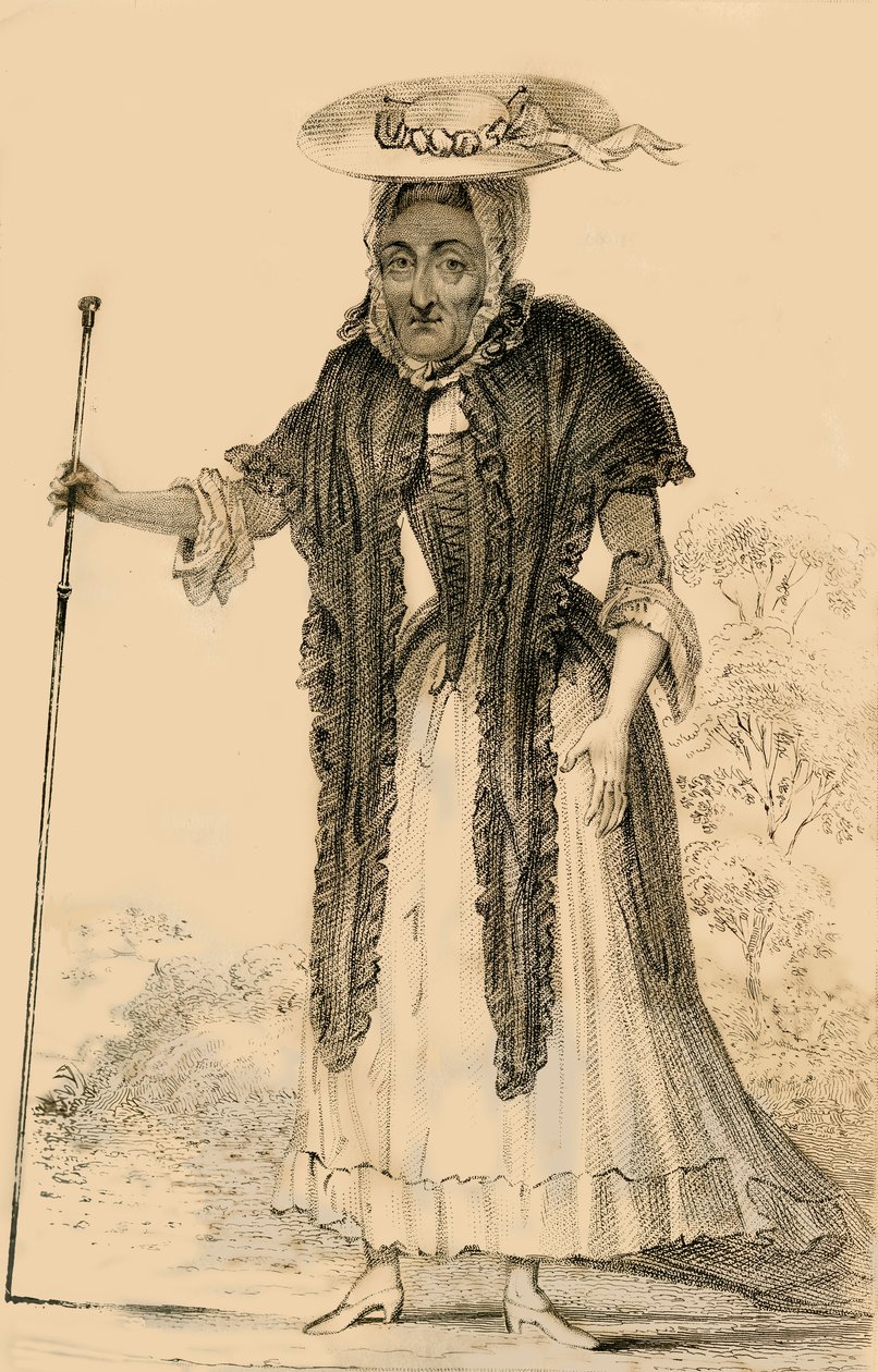Jane Lewson, bemærkelsesværdig for hendes alder og særegenheder, 1821. af Robert Cooper