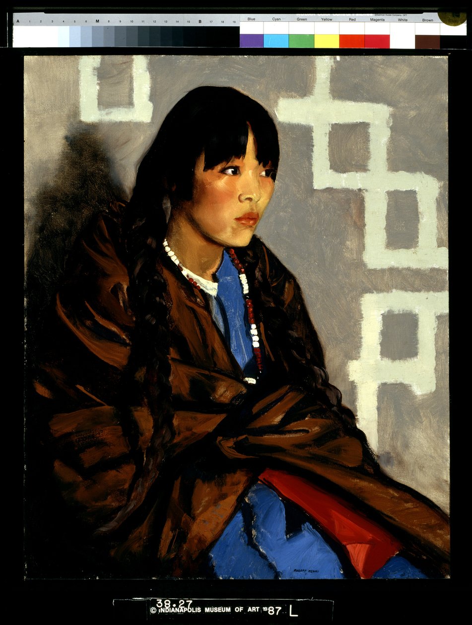 Indian Girl (Julianita) (olie på lærred) af Robert Cozad Henri