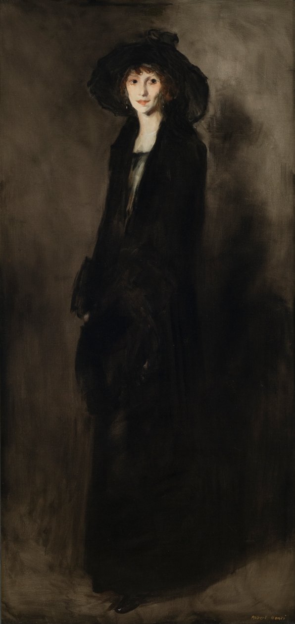 Dame i sort fløjl (portræt af Eulabee Dix Becker) 1911 (olie på lærred) af Robert Cozad Henri