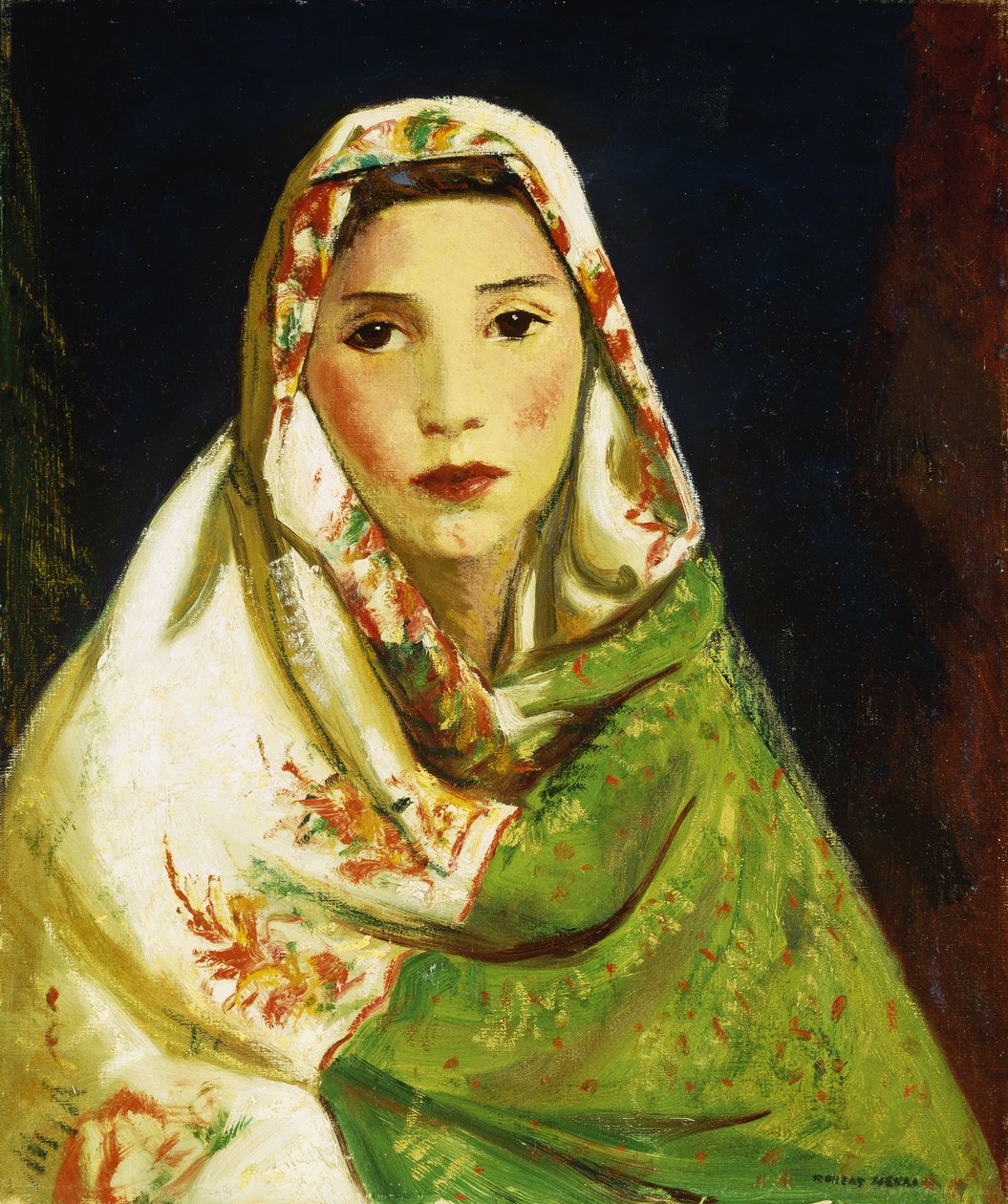 Mexicansk pige med orientalsk tørklæde, 1916 af Robert Cozad Henri