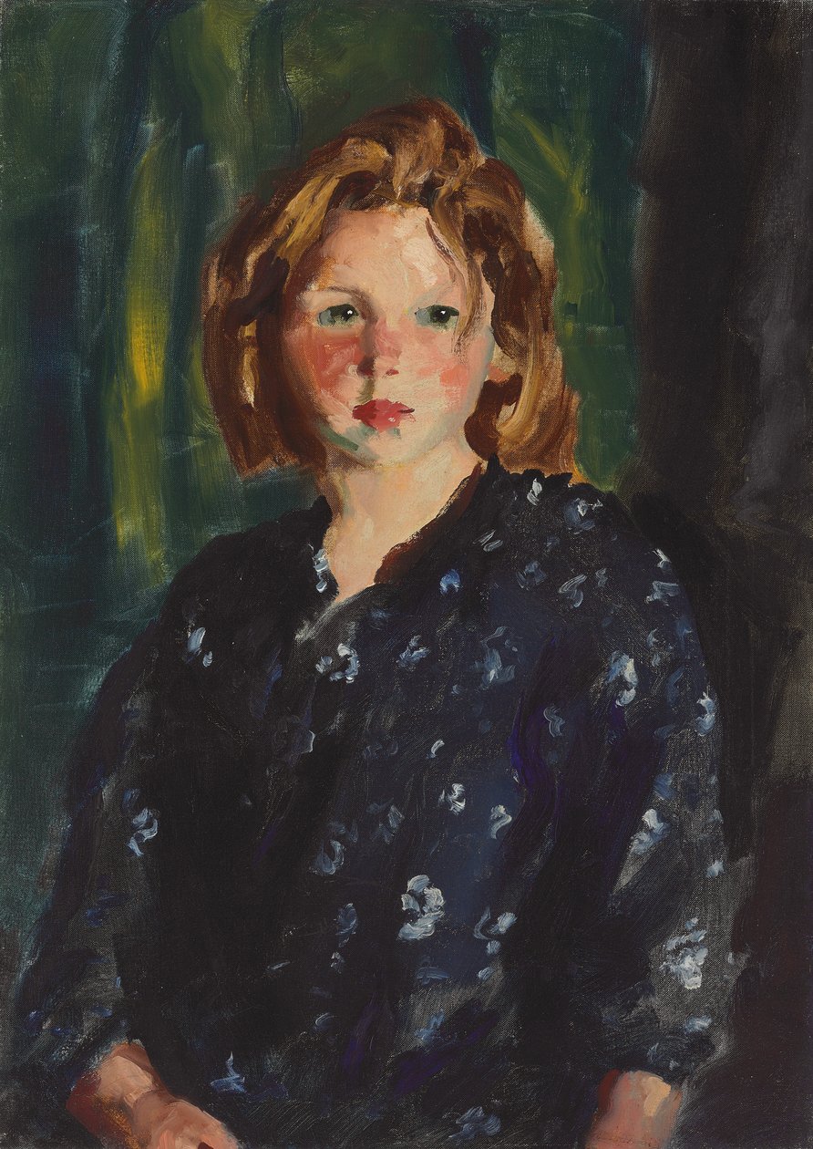 Portræt af en pige, 1928 af Robert Cozad Henri