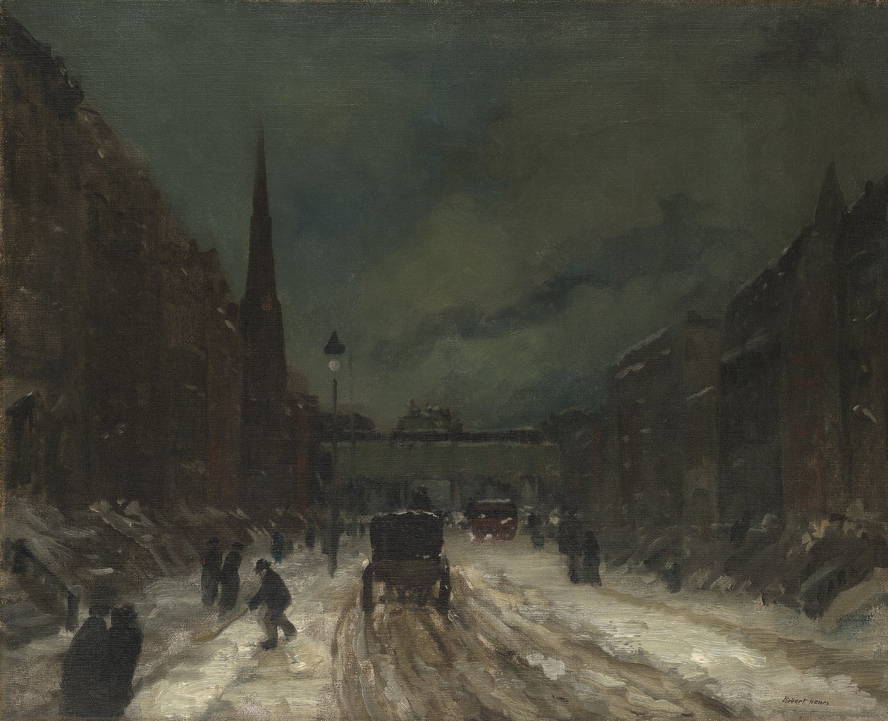 Street Scene with Snow (57th Street, NYC.), 1902 af Robert Cozad Henri