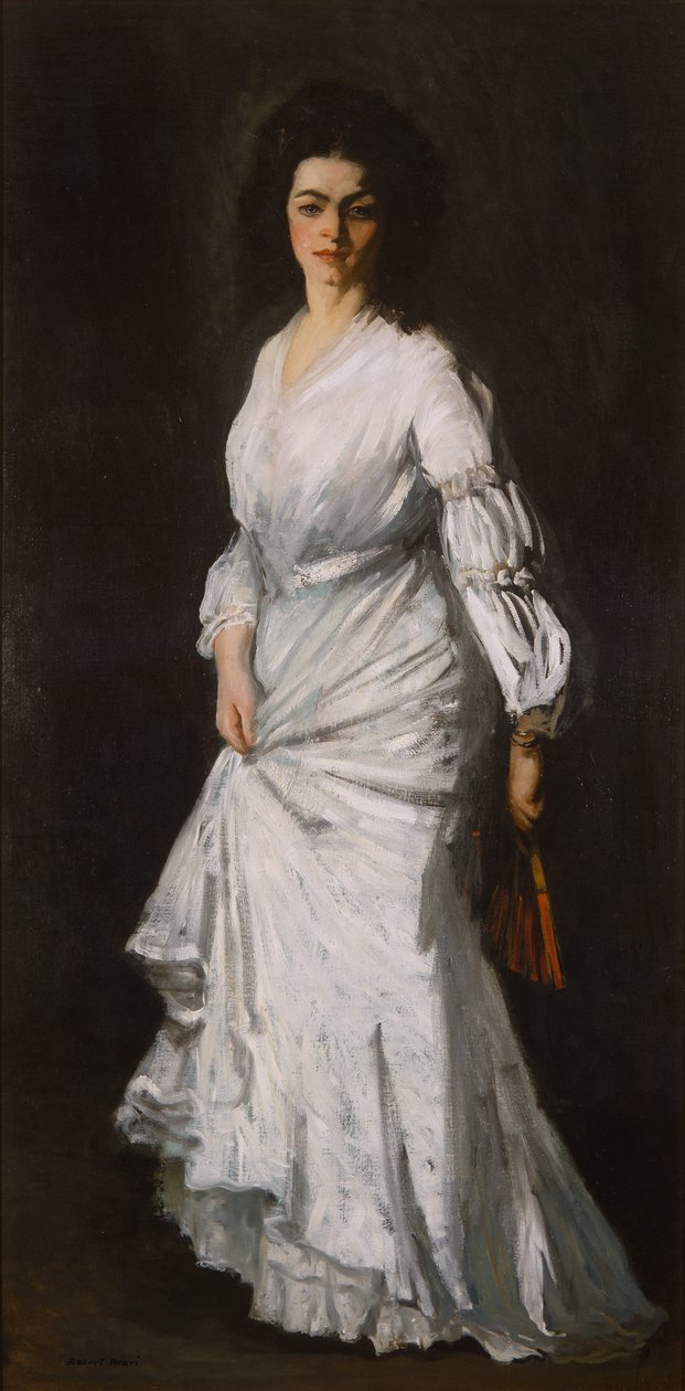 Kvinde i hvidt: Portræt af Eugenie Stein af Robert Cozad Henri