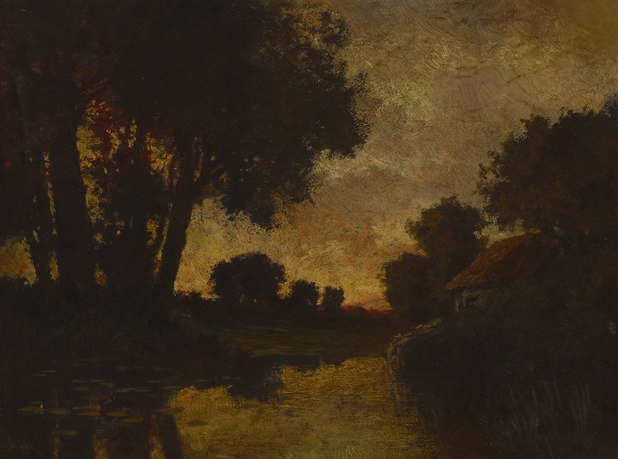 Flod ved solnedgang af Robert Crannell Minor