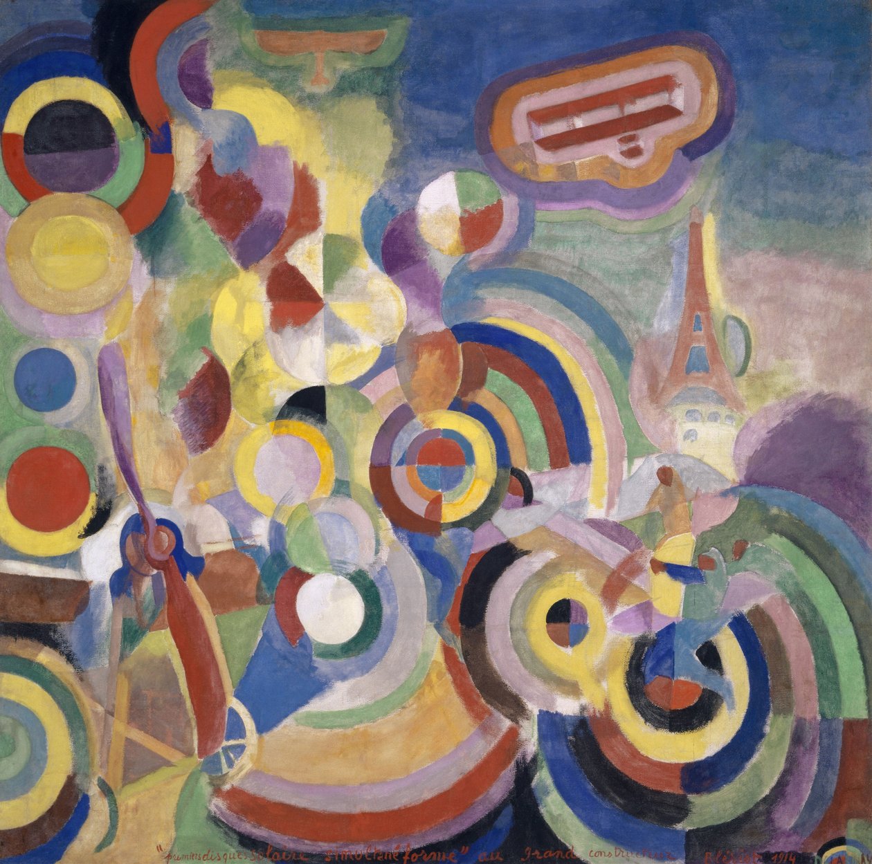 Hyldest til Blériot, 1914. af Robert Delaunay