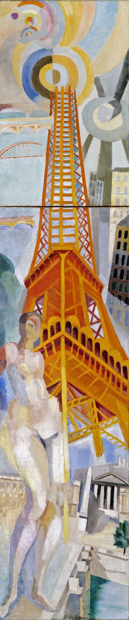 Byen Paris, Kvinde og Eiffeltårnet, 1925. af Robert Delaunay