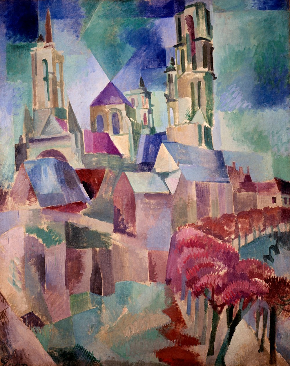 Les Tours de Laon Maleri af Robert Delaunay (1885-1941) 1912 Søn. 1,3x1,62 m Paris, musee national d