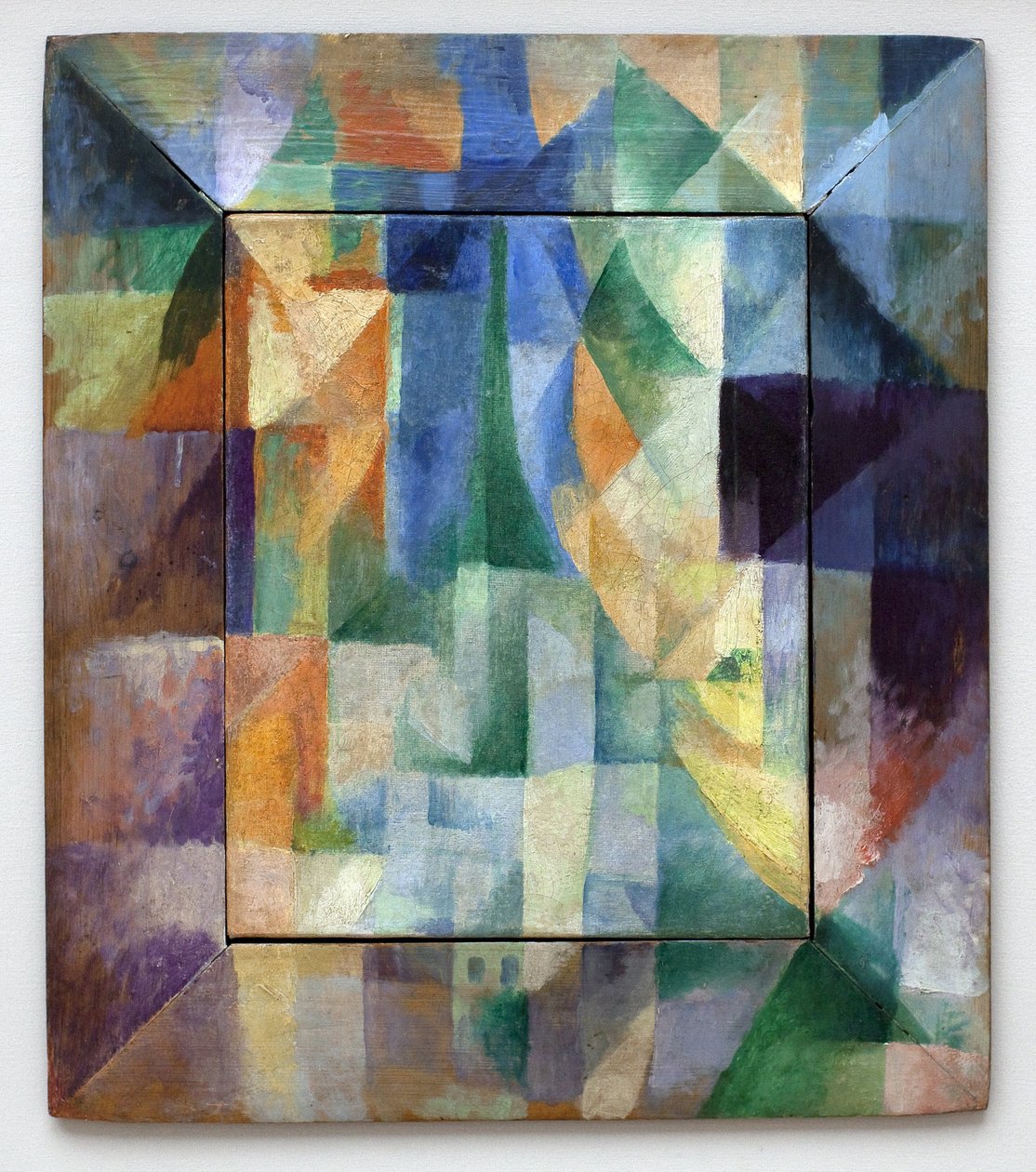 Samtidig vinduer på byen. Del 1, andet mønster, første replika. Maleri af Robert Delaunay (1885-1941), Olie på lærred af Robert Delaunay