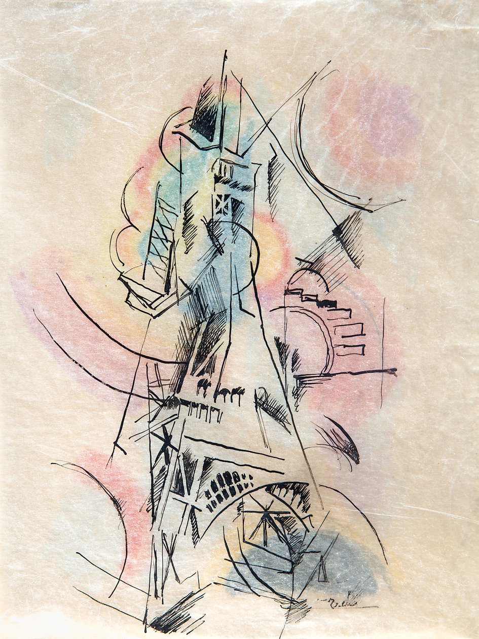Studie til La Tour Eiffel, ca. 1911. af Robert Delaunay