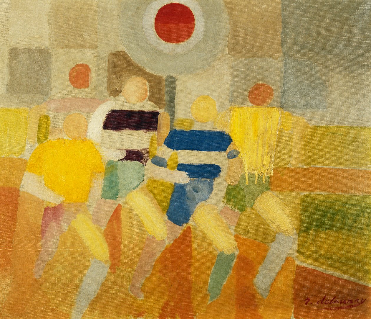 The Runners on Foot, ca. 1920 (olie på lærred) af Robert Delaunay