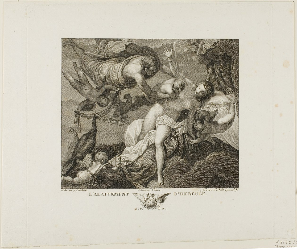 The Suckling of Hercules, plade to fra La Galerie du Palais Royal, bind II af Robert Delaunay