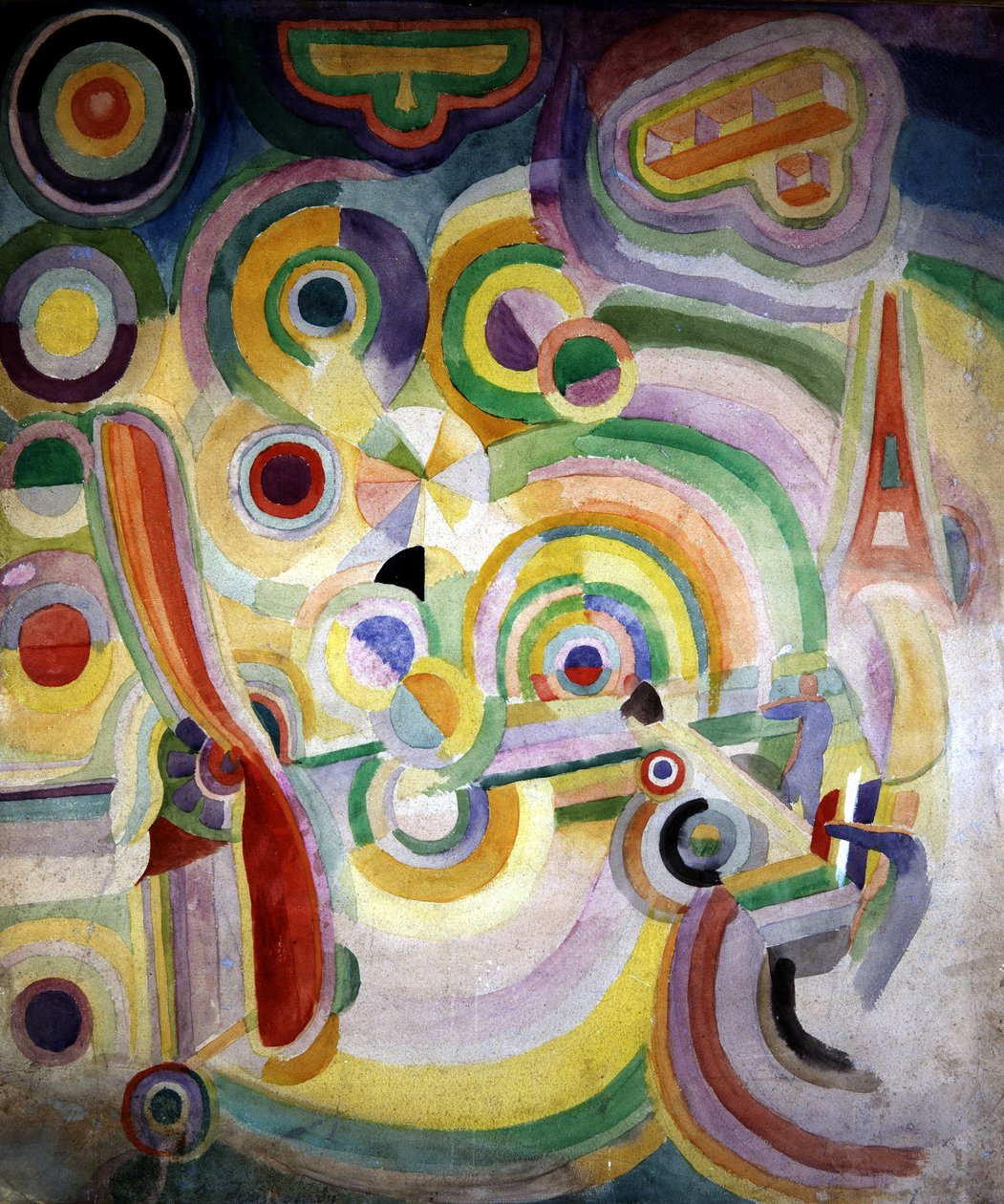 Hyldest til Bleriot af Robert Delaunay (1885-1941). af Robert Delaunay