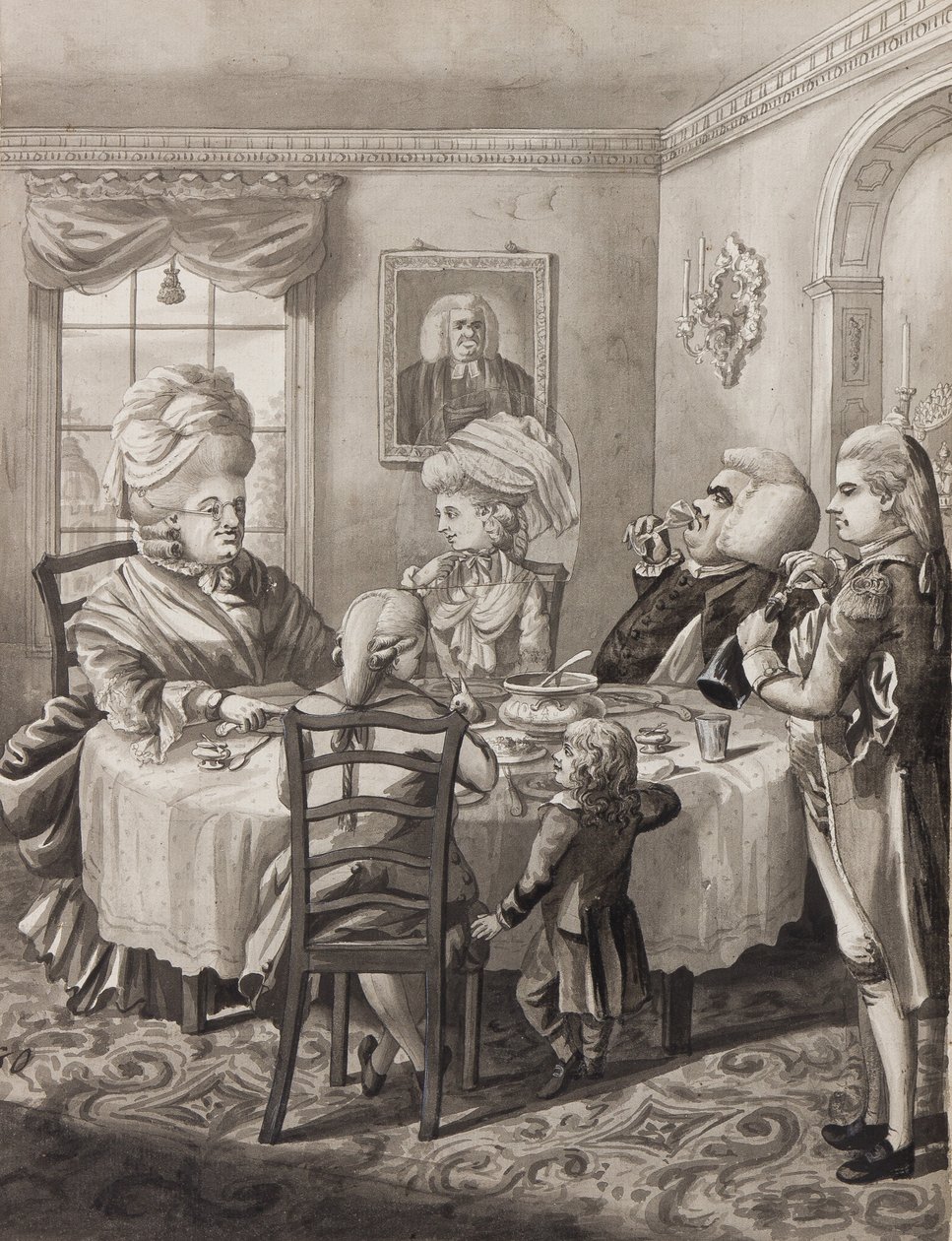 A Master Parson with a Good Living, 1782 (pen, pensel og blækvaske på papir) af Robert Dighton