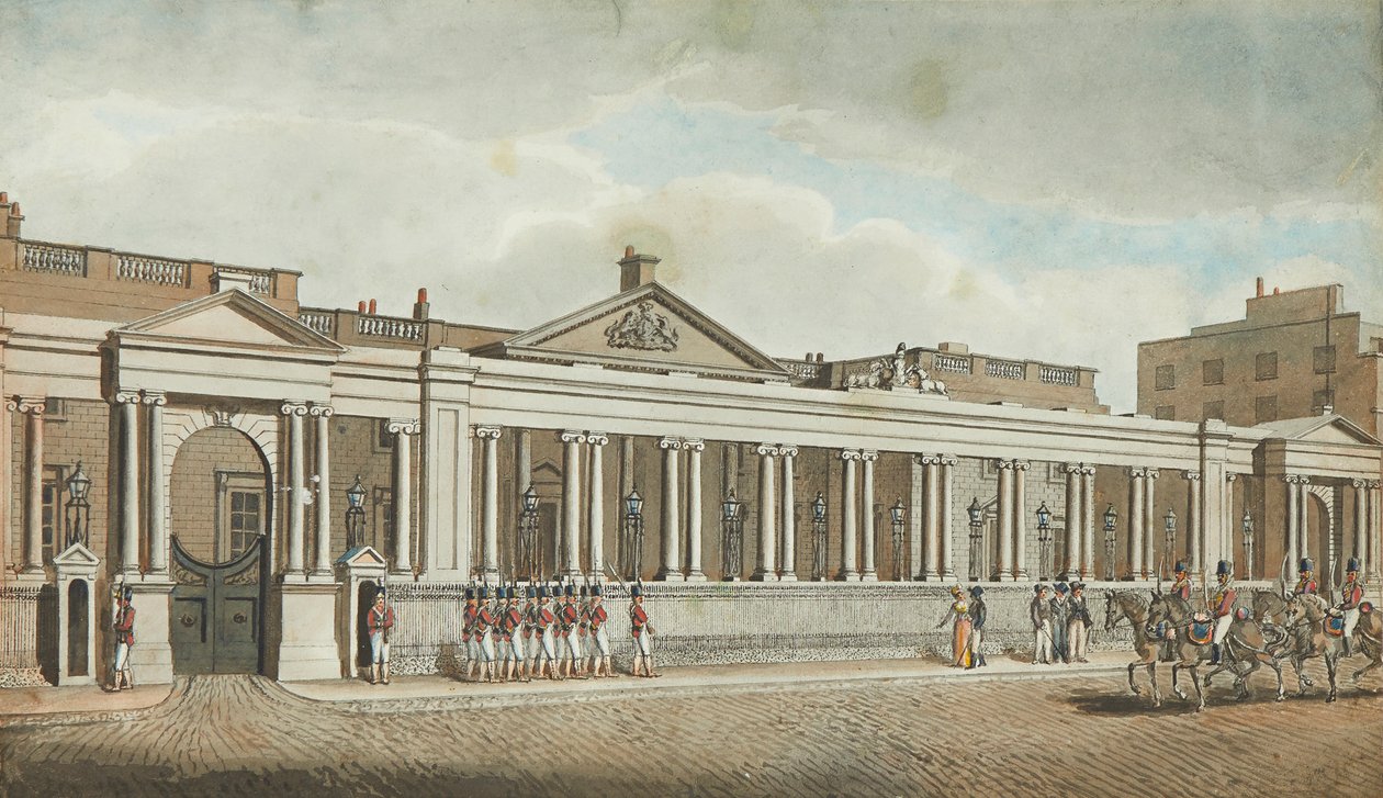 Carlton House, Pall Mall (pen og blæk og akvarel) af Robert Dighton