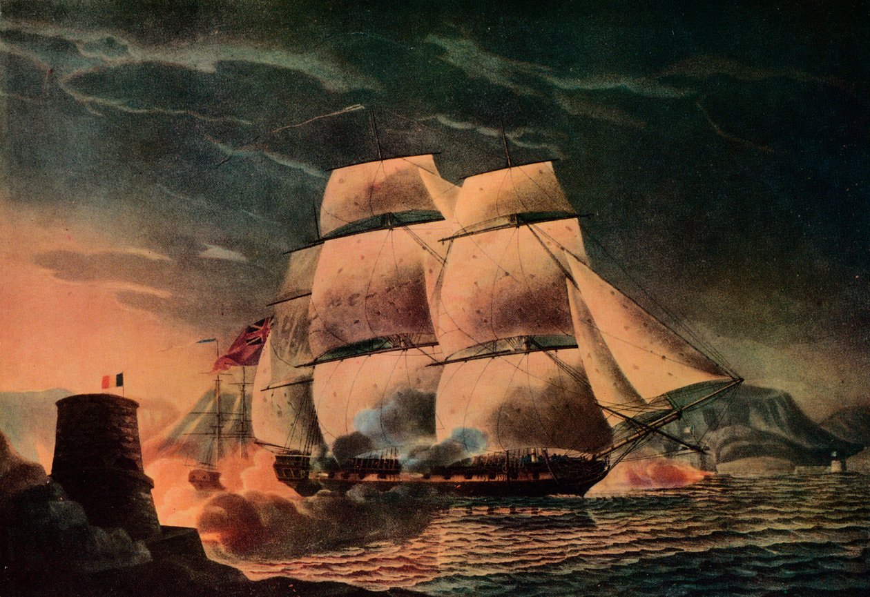 Lucky Escape of the Juno, c1795 af Robert Dodd