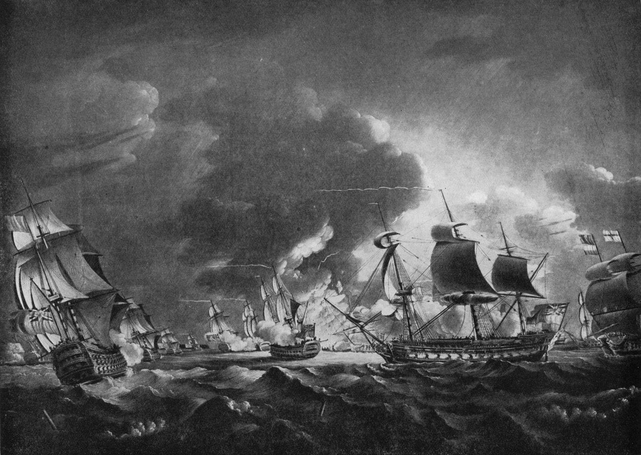 Rodney og Langara, c1785 af Robert Dodd