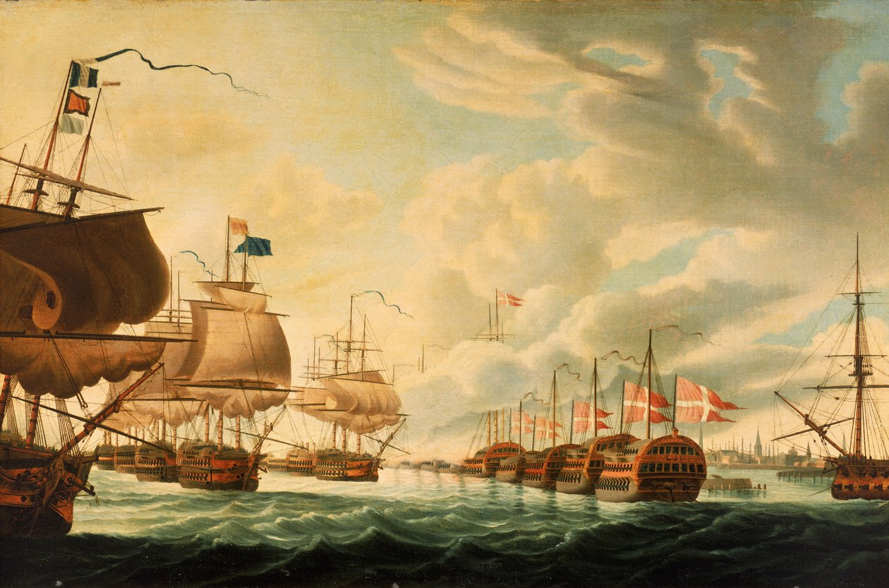 Slaget ved København, 2. april 1801, begyndelsen af det 19. århundrede (olie på lærred) af Robert Dodd