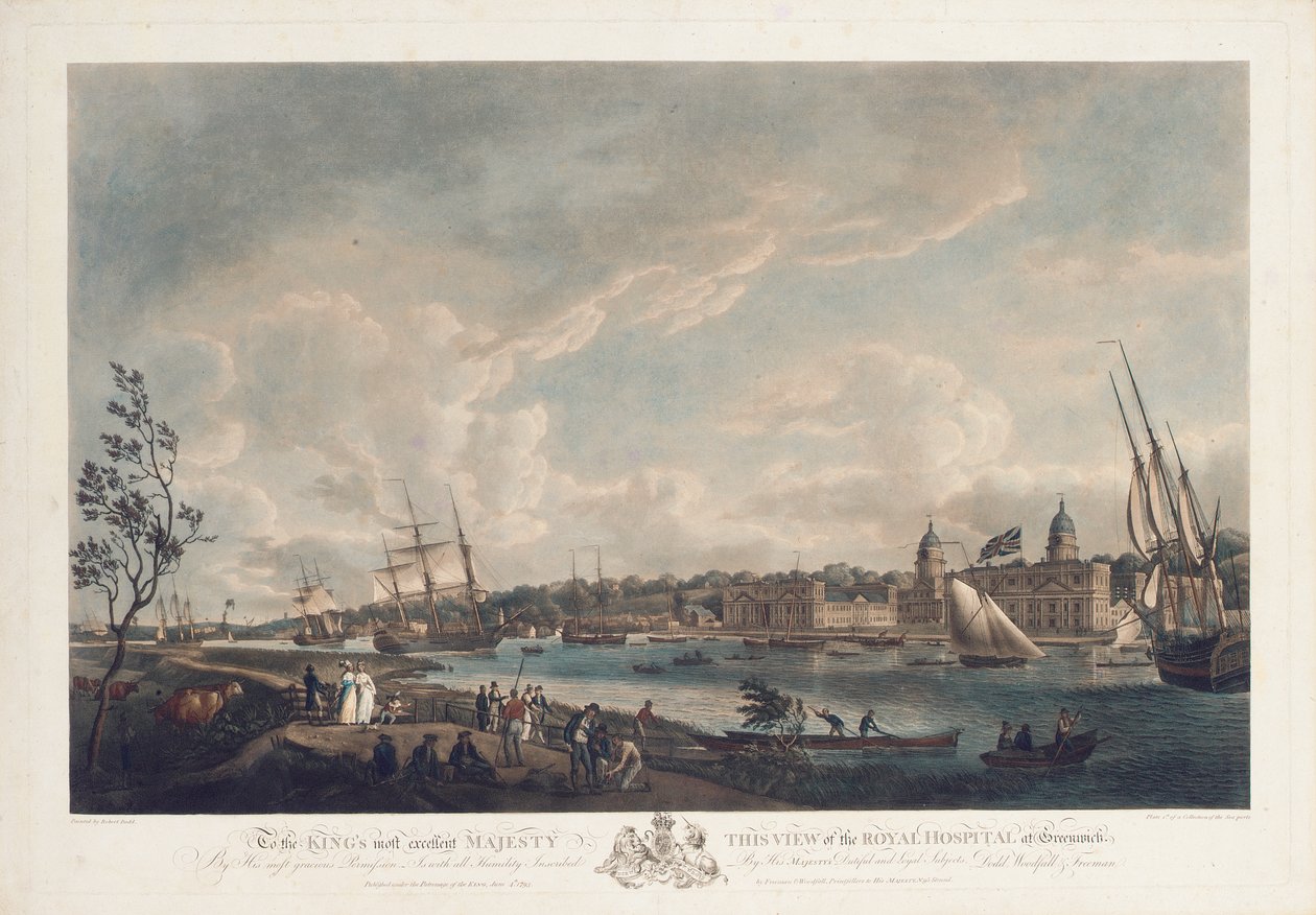 View of the Royal Hospital at Greenwich, 1793dani af Robert Dodd