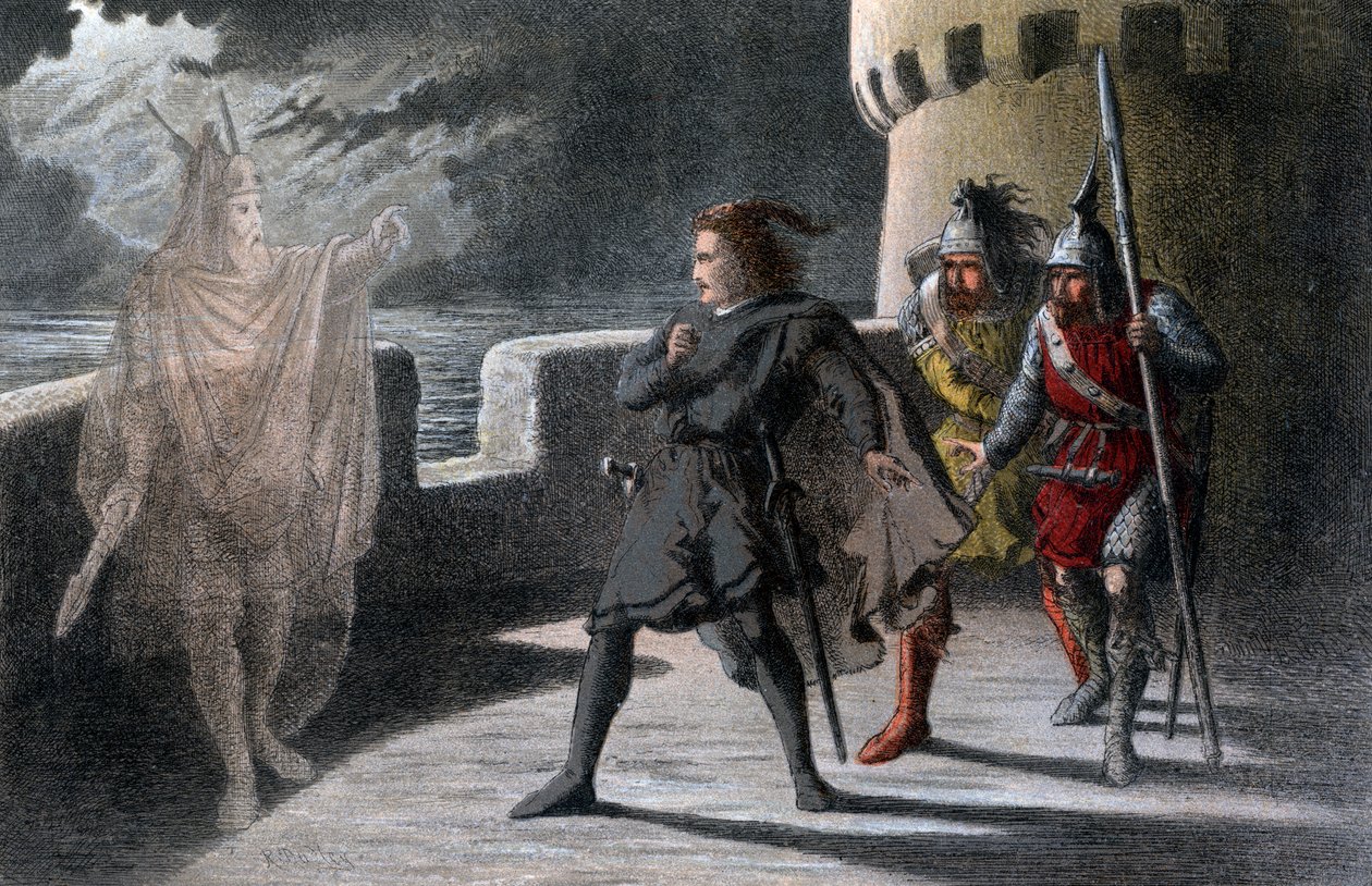 En scene fra Macbeth, c1600-tallet af Robert Dudley