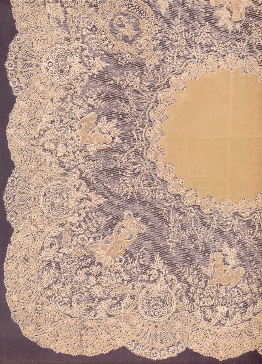 Lommetørklæde af Bruxelles Lace, 1863. af Robert Dudley