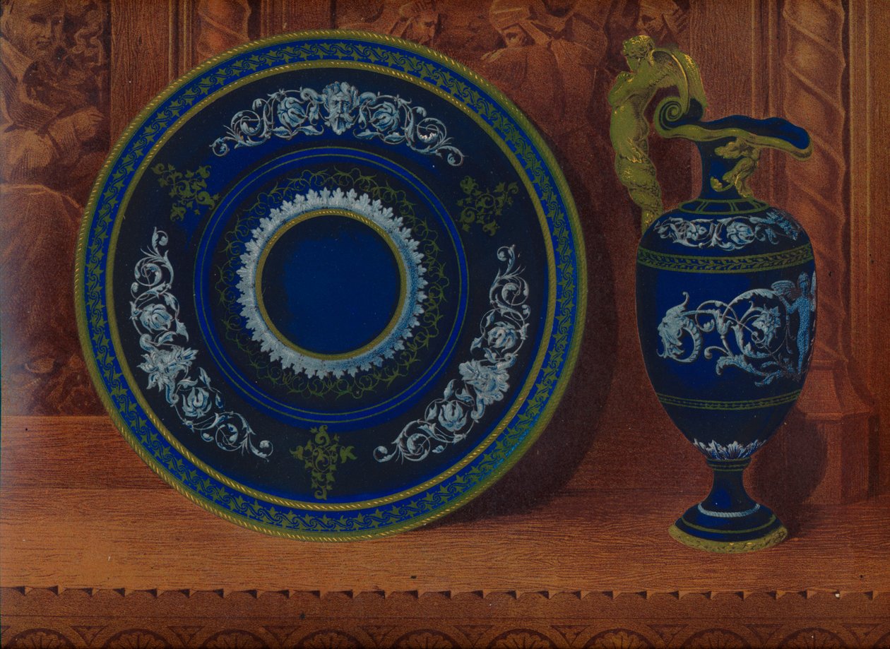 Porcelæn Ewer & Plateau, 1863. af Robert Dudley