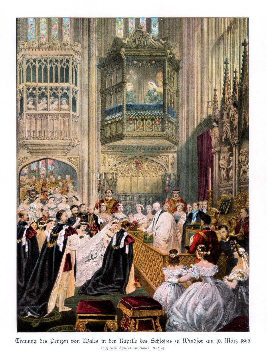Prinsesse Alexandras og prins Edwards bryllup, St Georges Chapel i Windsor, 10. marts 1863, 1. af Robert Dudley