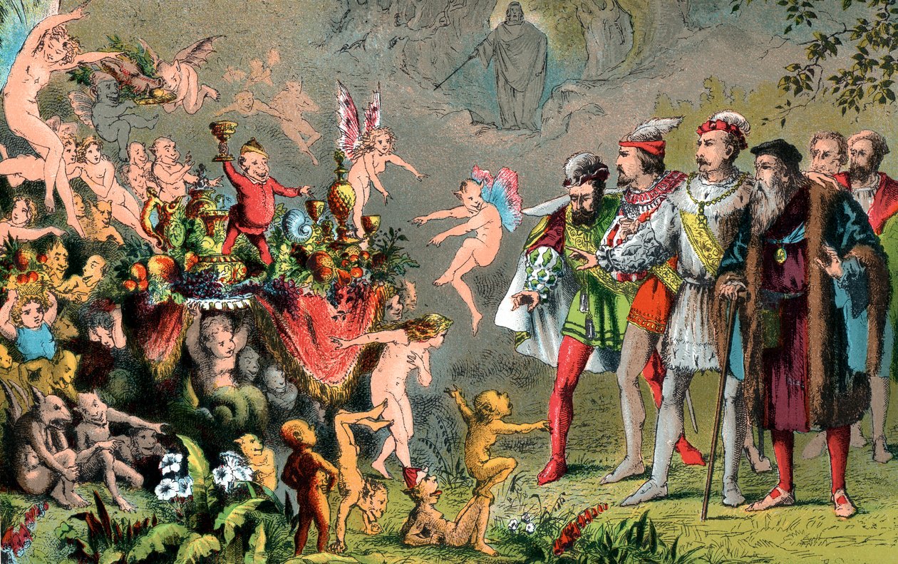 Scene fra Shakespeares Stormen, 1856-1858 af Robert Dudley
