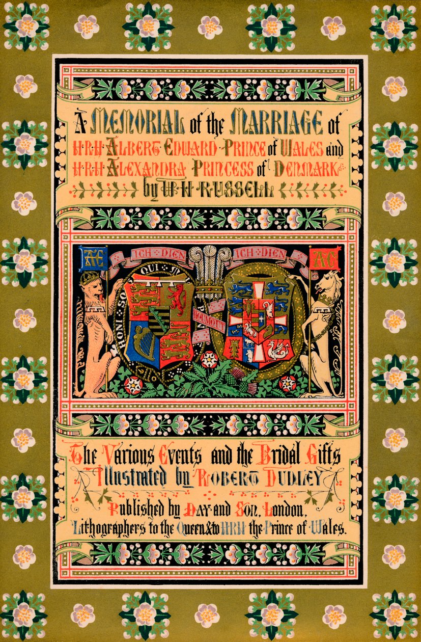 Forsiden af A Memorial of the Marriage of HRH Albert Edward Prince of Wales, 1863 af Robert Dudley
