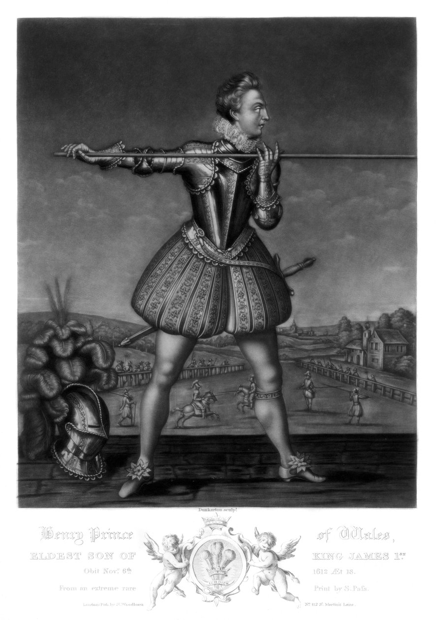 Henry, Prince of Wales, ældste søn af kong James I, 1816. af Robert Dunkarton
