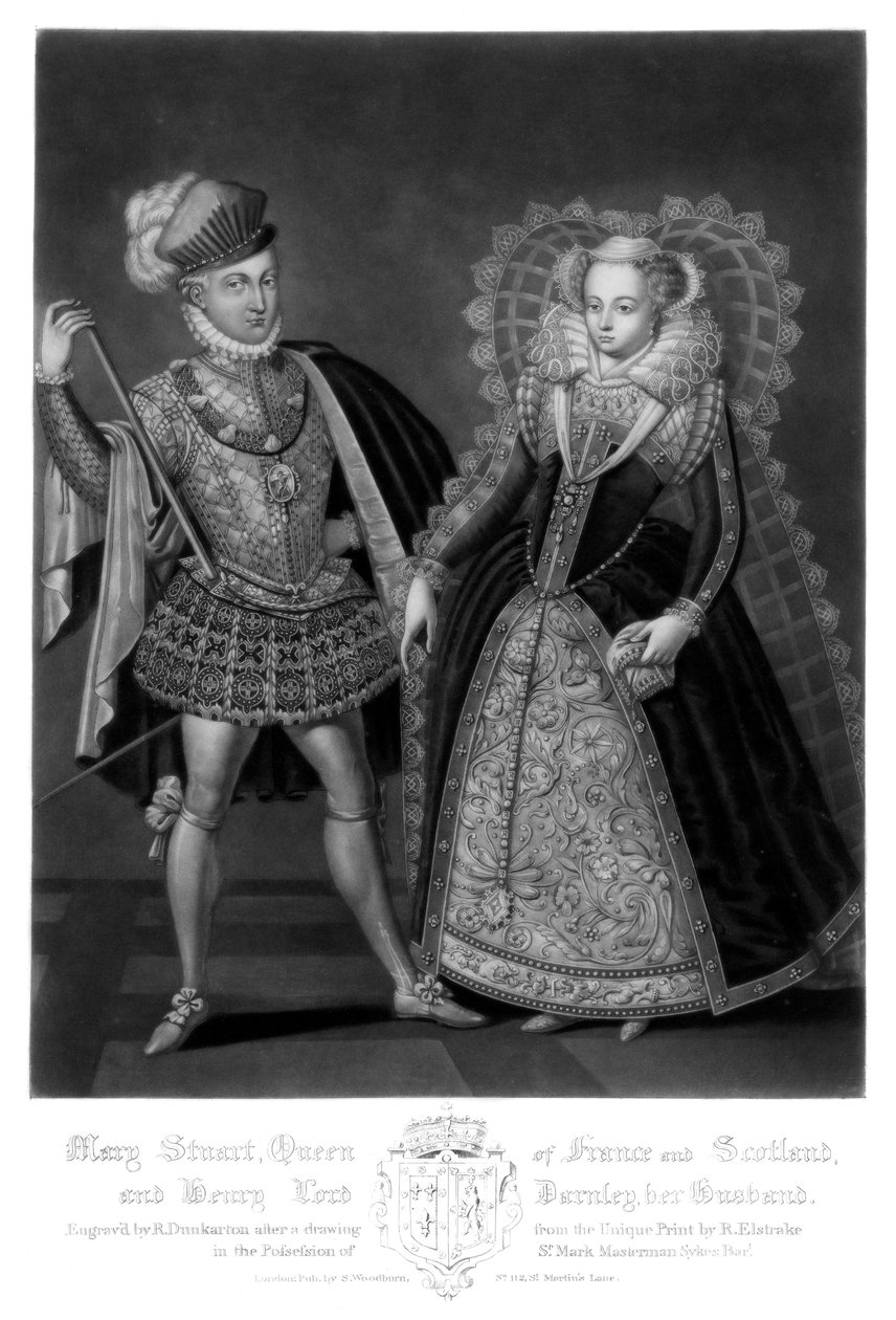 Mary Stuart, dronning af Frankrig og Skotland, og Henry Lord Darnley, hendes mand, 1816. af Robert Dunkarton