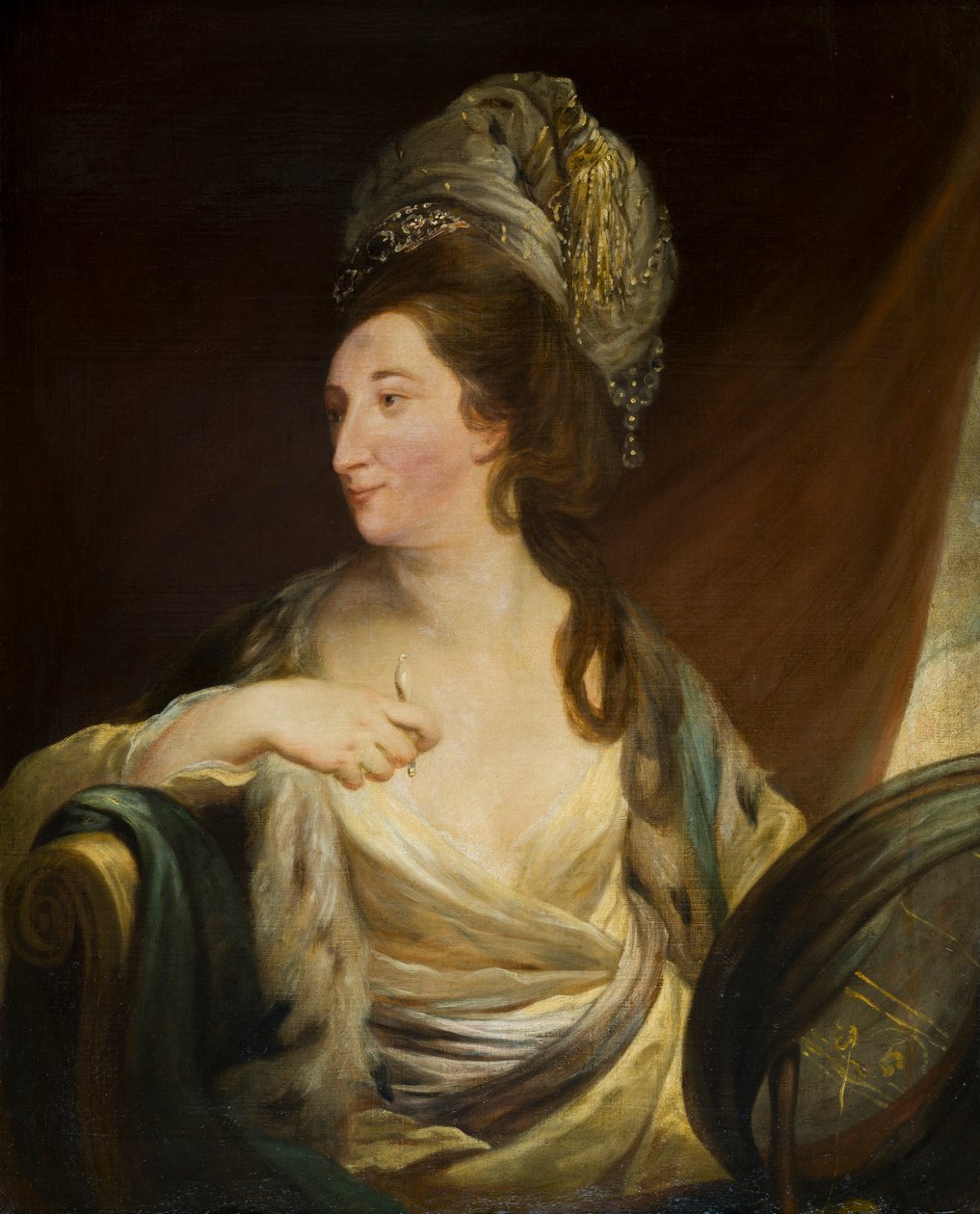 Portræt af Elizabeth Simpson, Lady Bridgeman (1735-1806), ca. 1750-88 (olie på lærred) af Robert Edge Pine