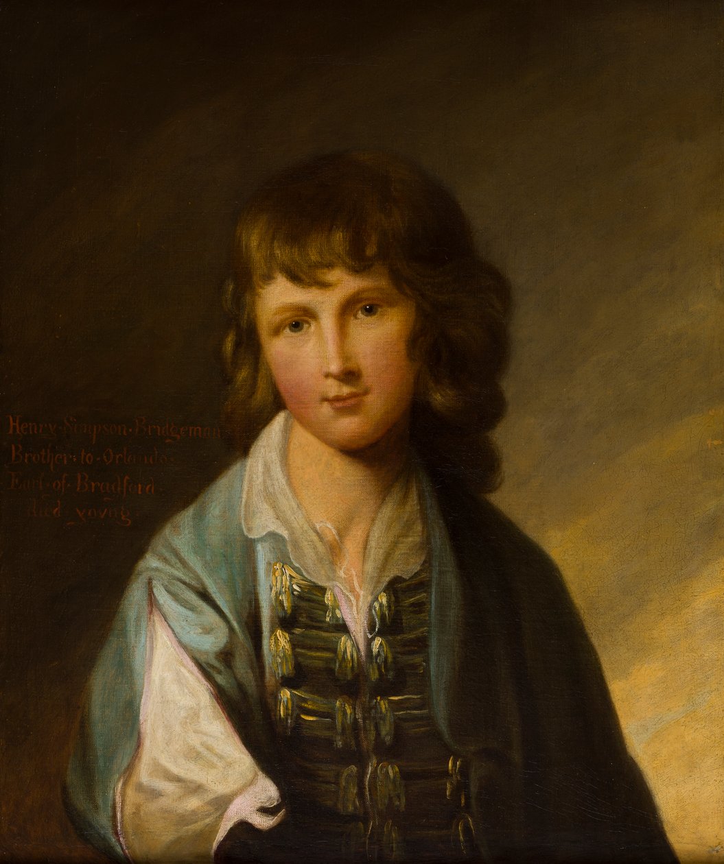 Portræt af Henry Simpson Bridgeman (1757-1782) som dreng, ca. 1767-77 (olie på lærred) af Robert Edge Pine