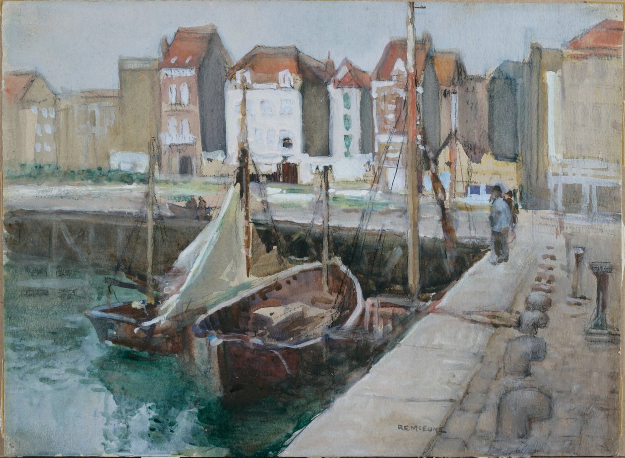 Blankenberge, Belgien (blyant og akvarel på papir) af Robert Ernest McEune