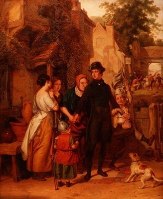 Afskeden - en rekrut, der tager afsked med sin familie af Robert Farrier