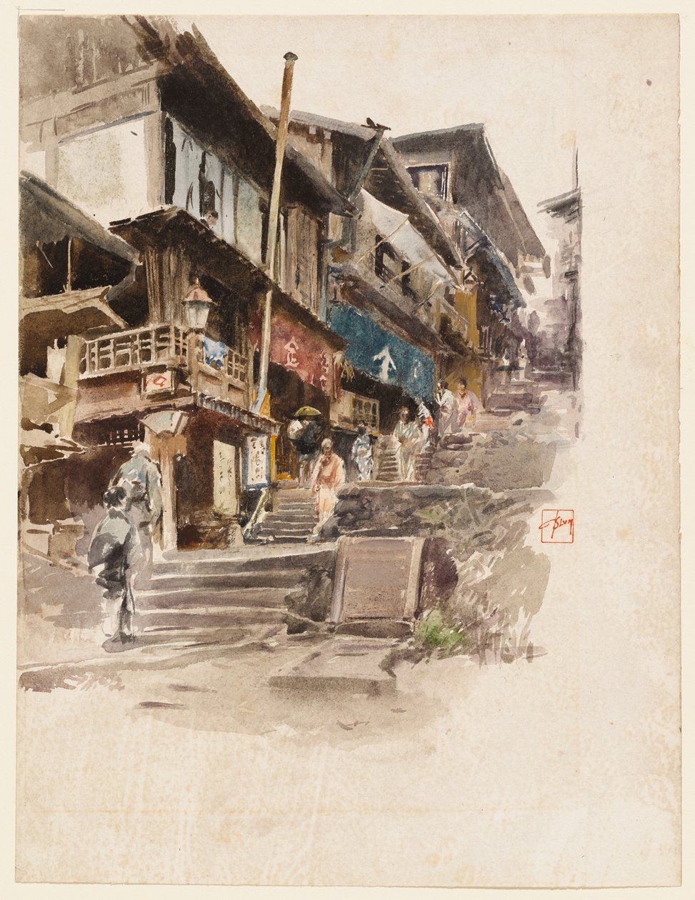 En gade i Ikao, Japan, II af Robert Frederick Blum