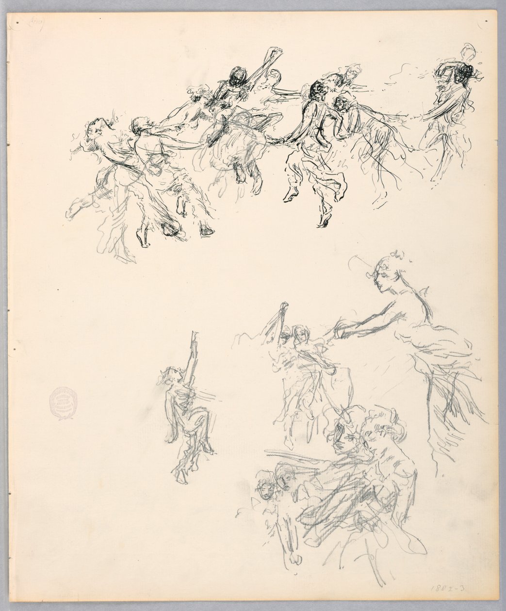 Tegning, Dansende figurer, 1882-83 af Robert Frederick Blum