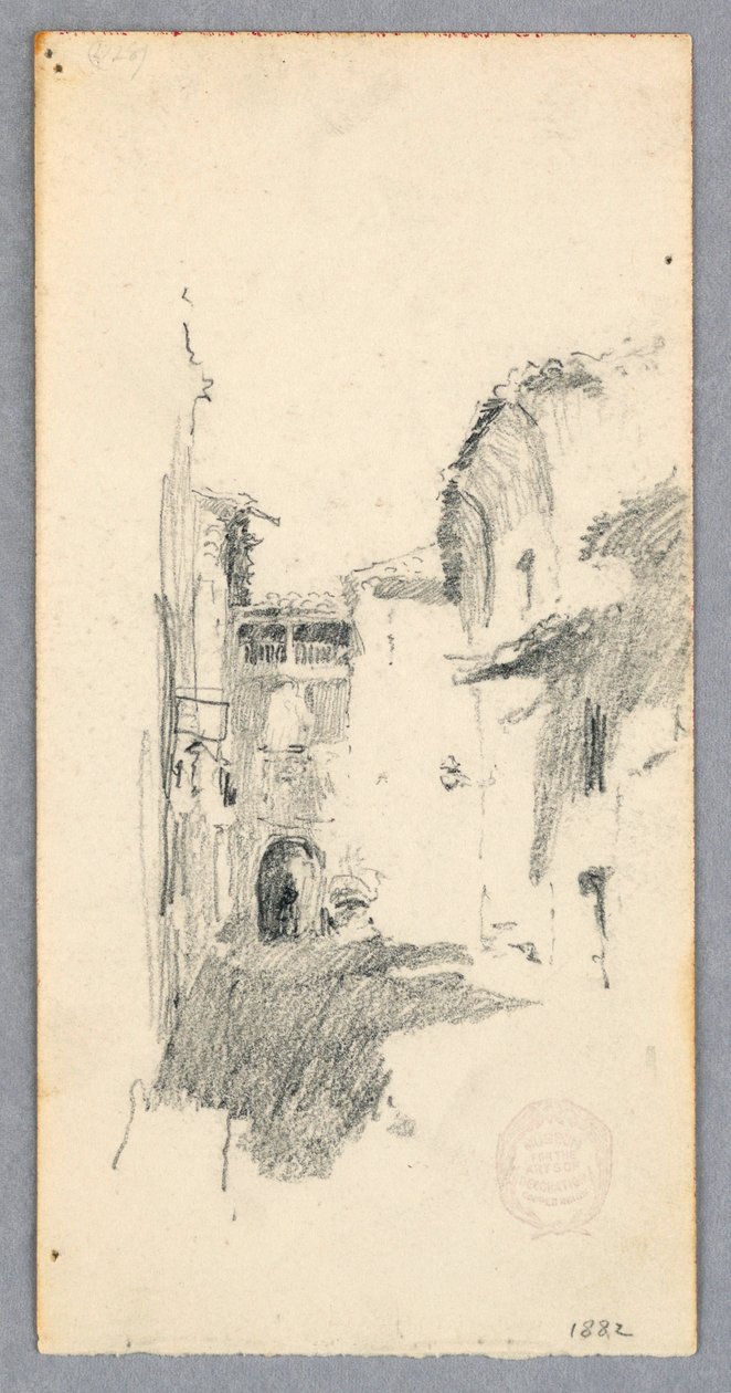 Tegning, gadescene, 1882 af Robert Frederick Blum