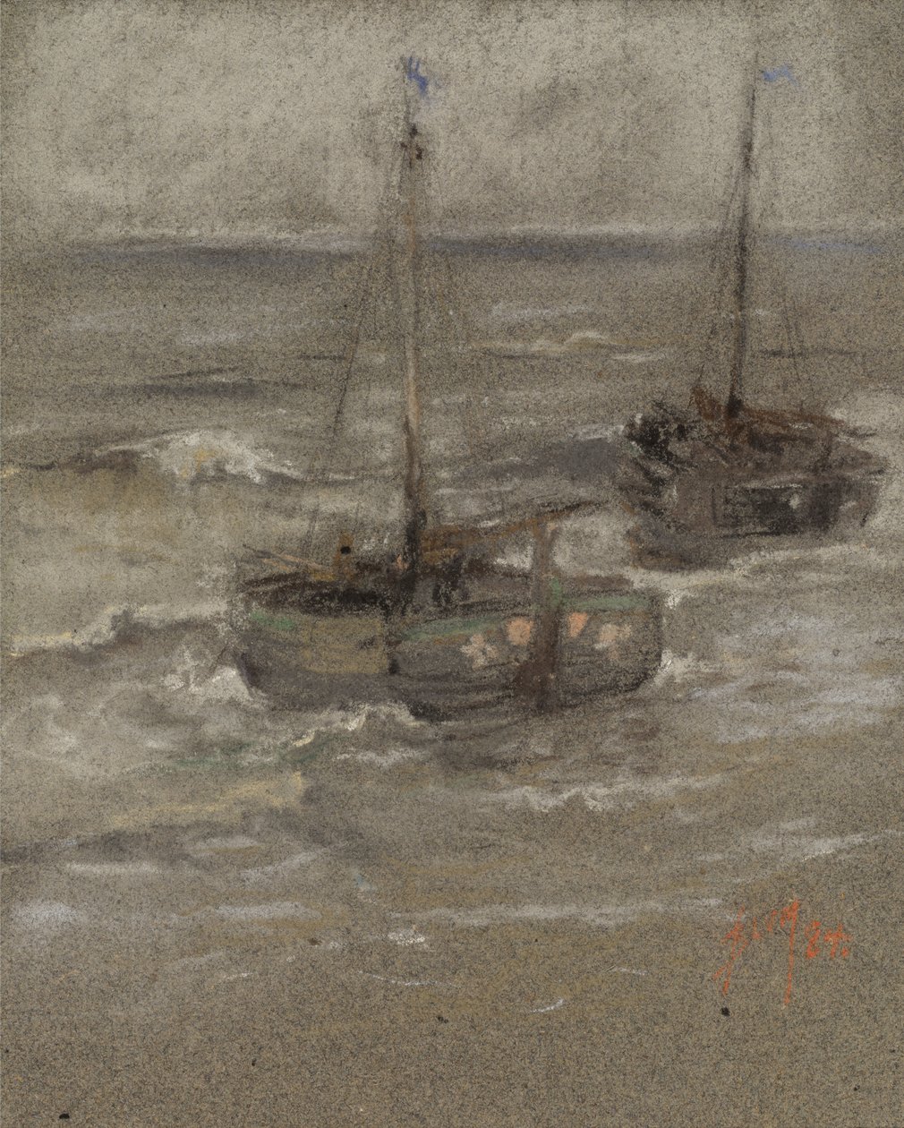 Fiskerbåde for anker af Robert Frederick Blum