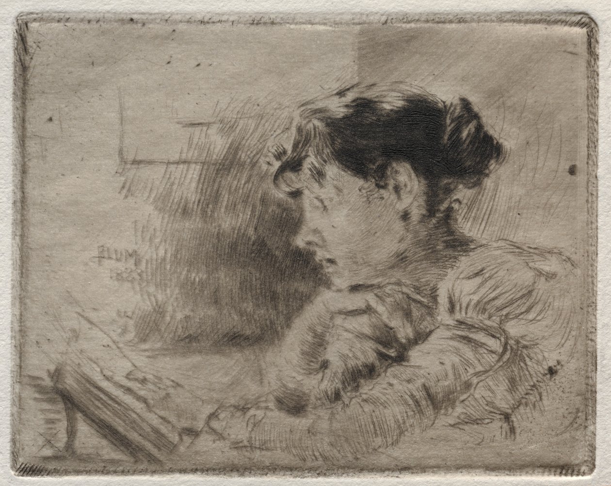 Pige, der læser af Robert Frederick Blum