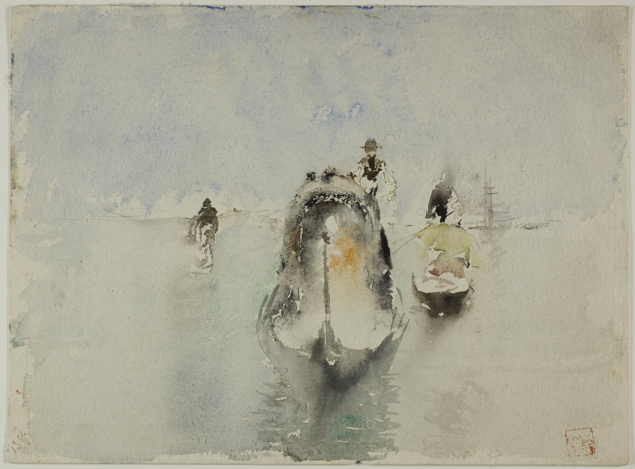 Gondoler, Canal Grande, Venedig af Robert Frederick Blum