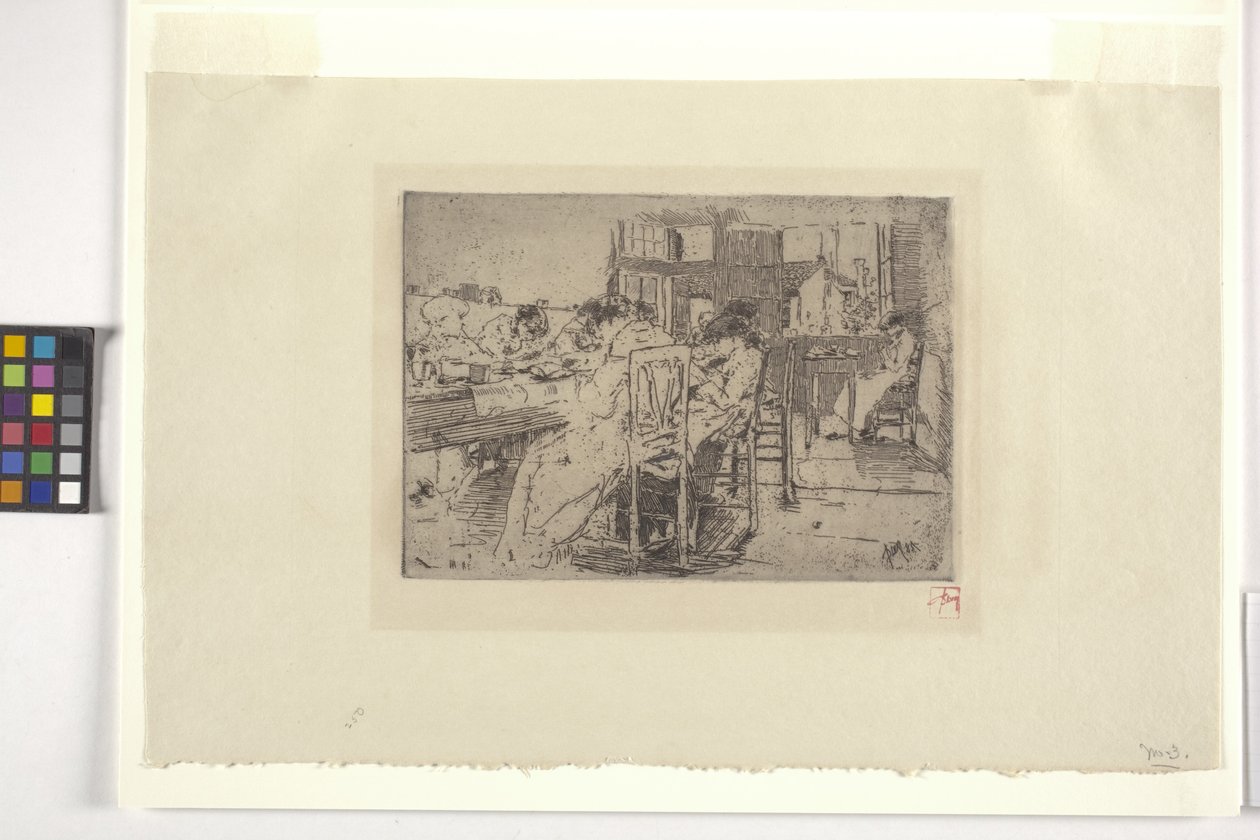 Interiør af en butik (blæk) af Robert Frederick Blum