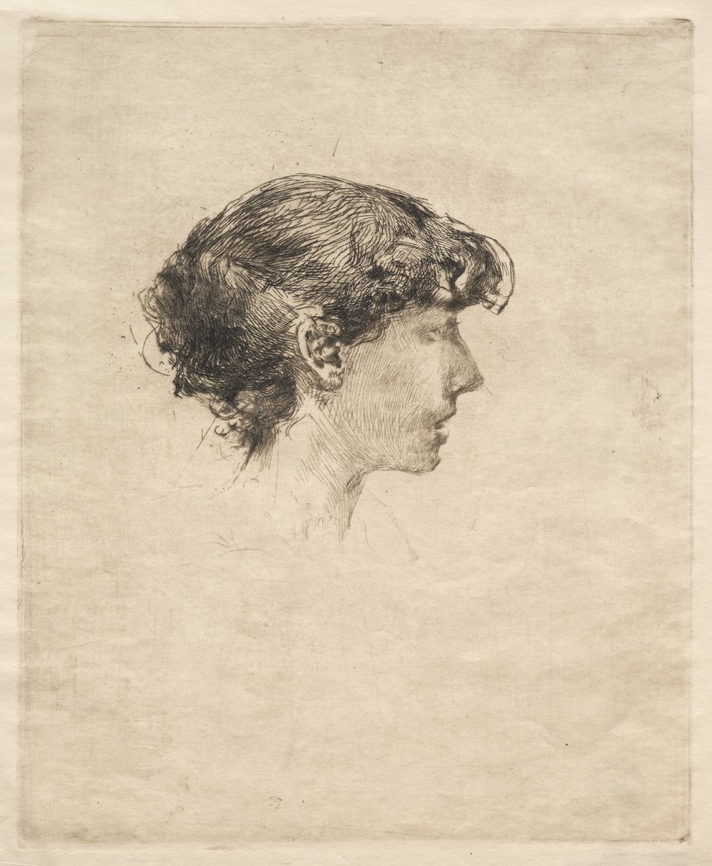 Profil af en pige, 1800-tallet. af Robert Frederick Blum