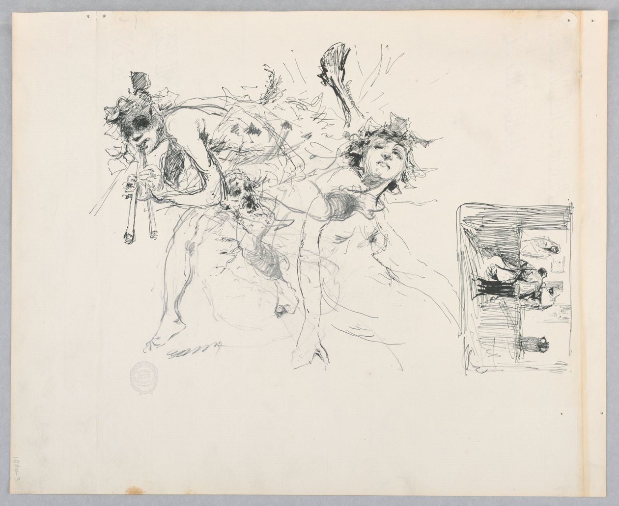 Studie for en dansende kvinde, "Moods to Music," Mendelssohn Glee Club, New York, NY af Robert Frederick Blum