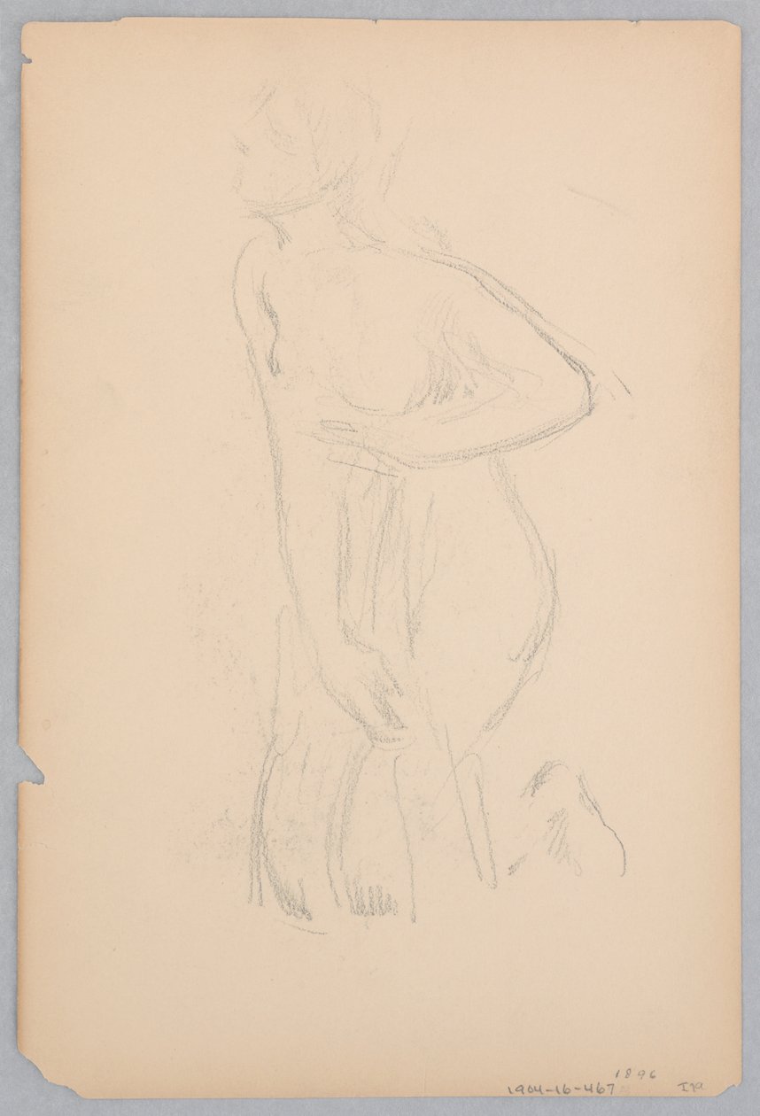 Studie for en knælende kvinde, "Vintage Festival," Mendelssohn Glee Club, New York af Robert Frederick Blum
