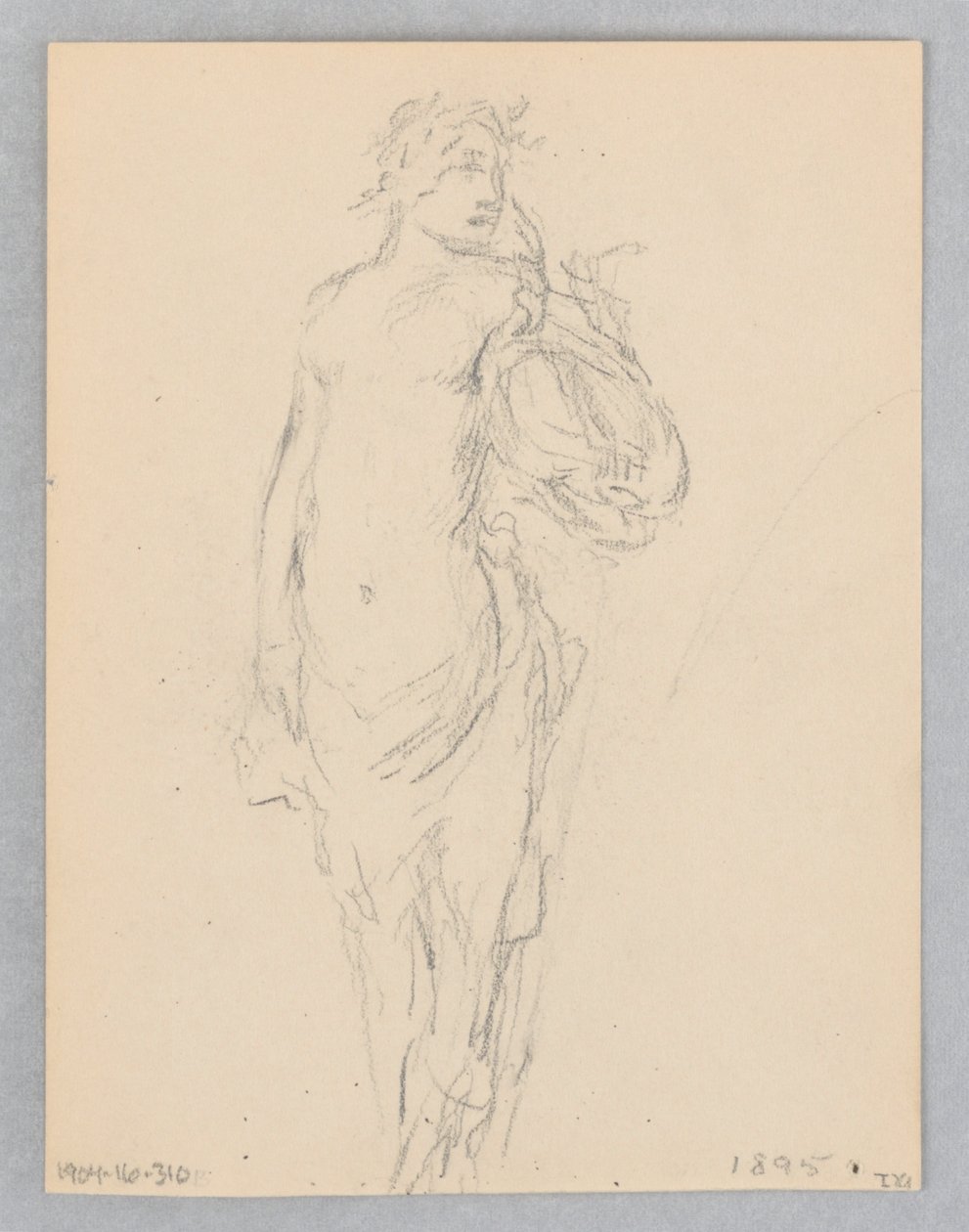 Studie for en stående kvinde, "Moods to Music," Mendelssohn Glee Club, New York, NY af Robert Frederick Blum
