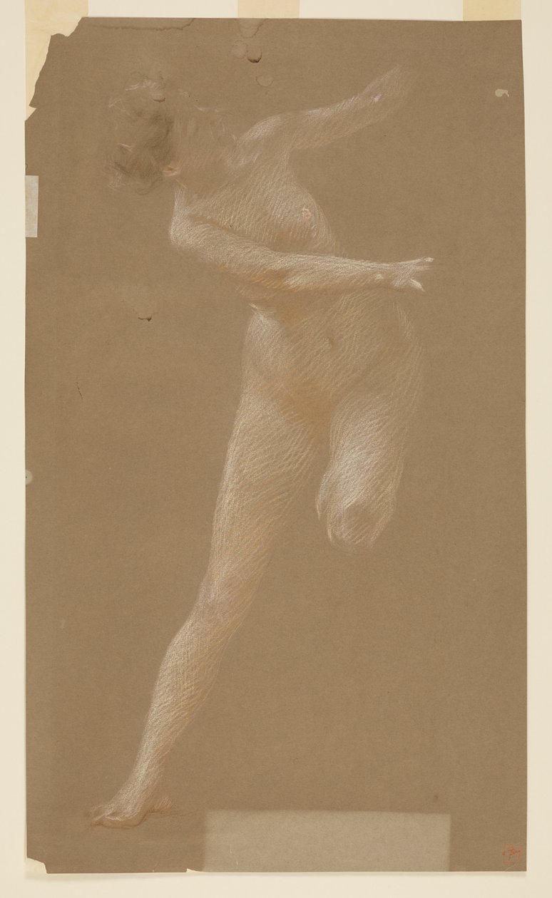 Studie til venstre maenad, "Vintage Festival," Mendelssohn Glee Club, New York, NY af Robert Frederick Blum