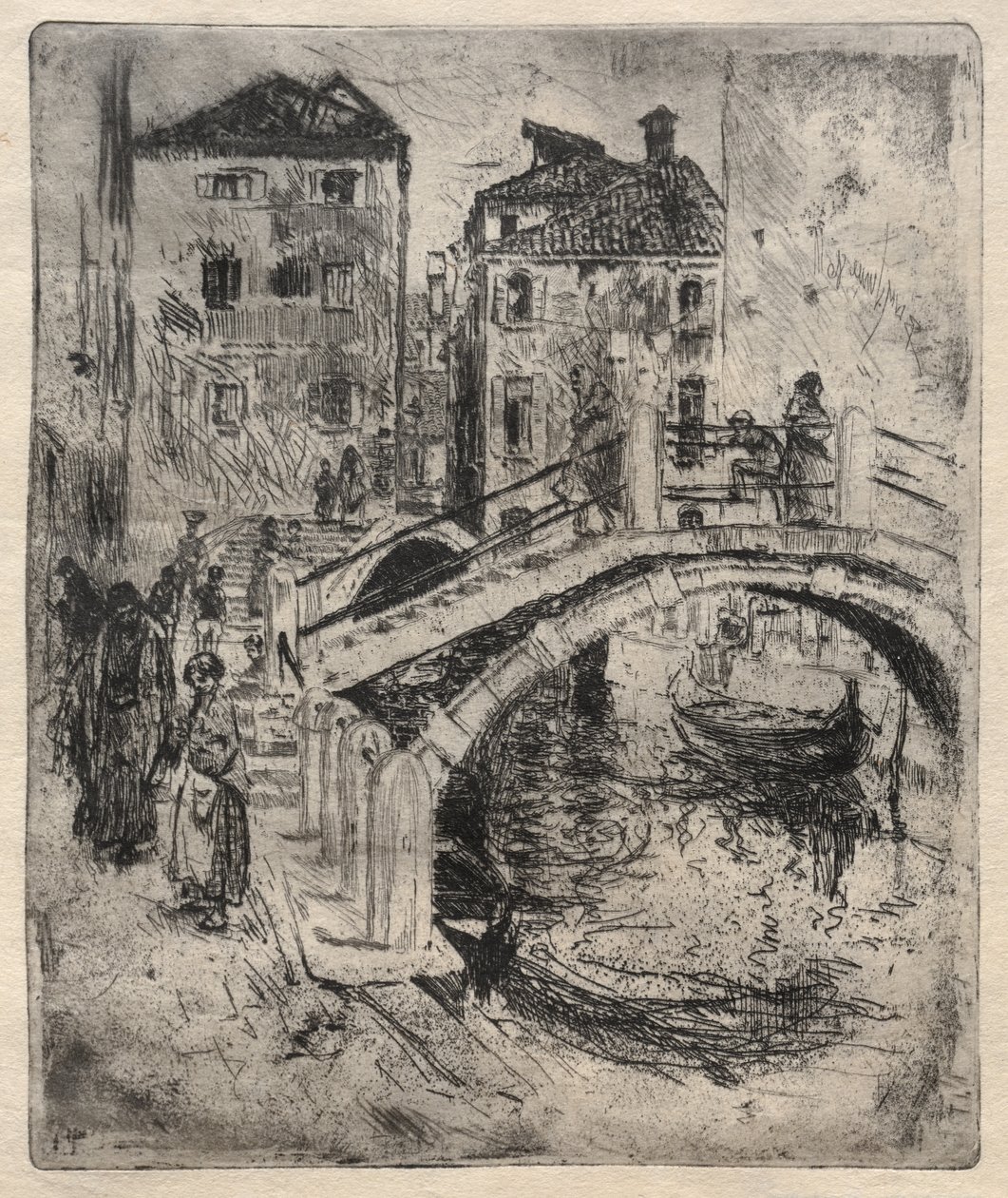 Venetiansk kanal og broer, 1886. af Robert Frederick Blum