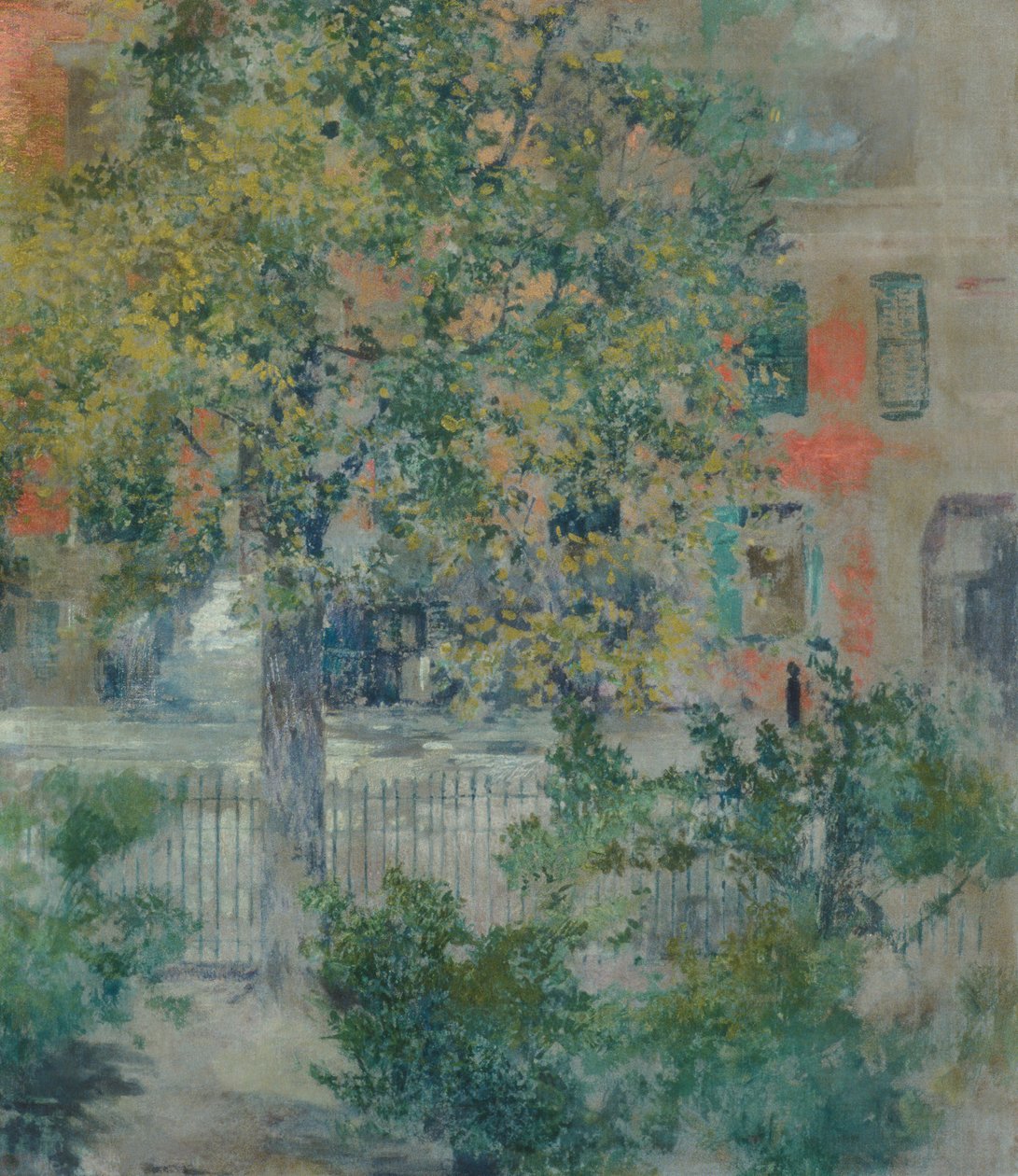 Udsigt fra kunstnerens vindue, Grove Street, ca. 1900. af Robert Frederick Blum