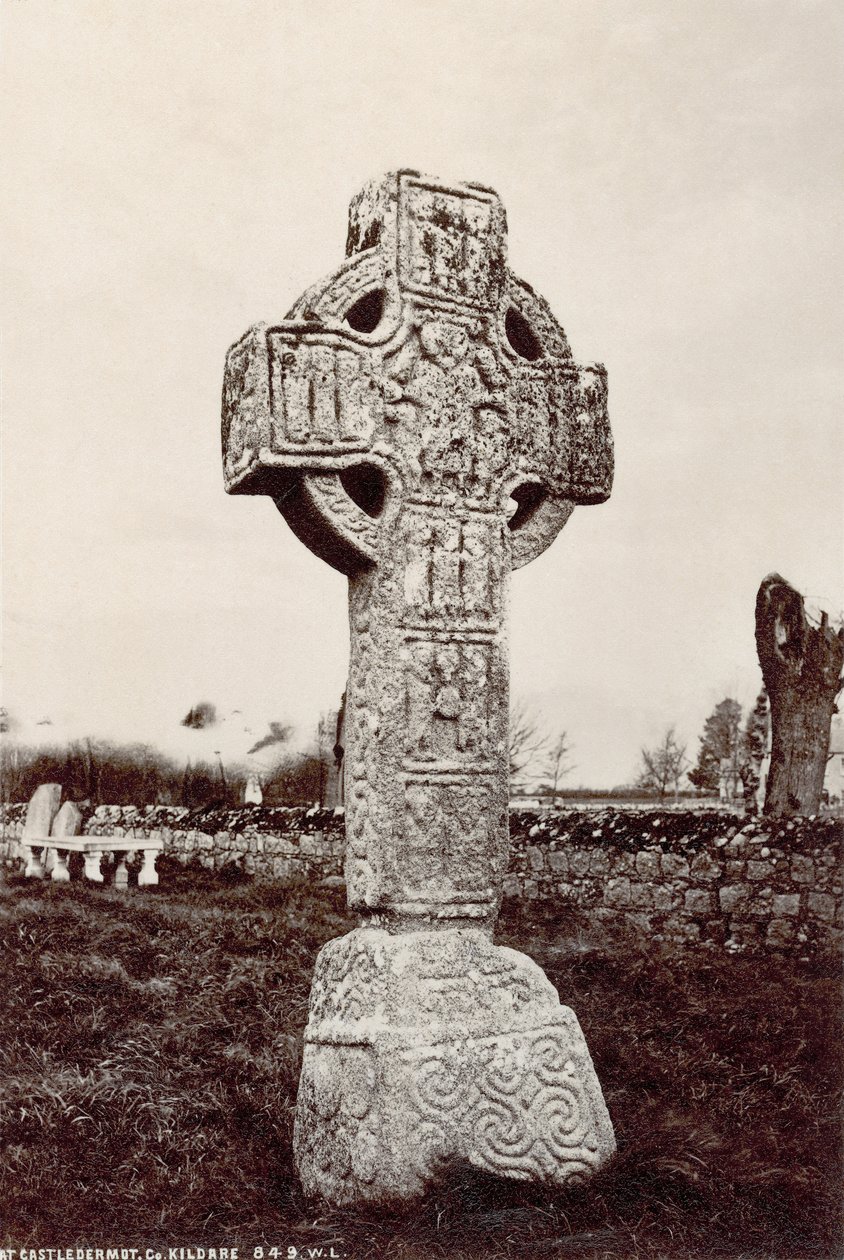 Det nordlige højkors i Castledermot, Co. Kildare, Irland (sepia-foto) af Robert French